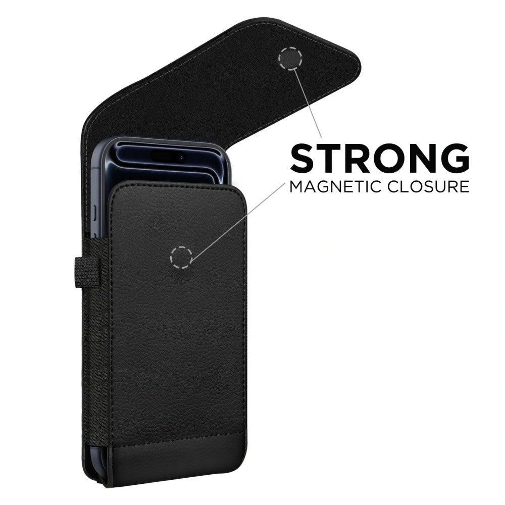 Tech-Protect Universal Kunstskinn Mobil Etui - Mål (16.5 x 9.1 x 2.4 cm) - Svart