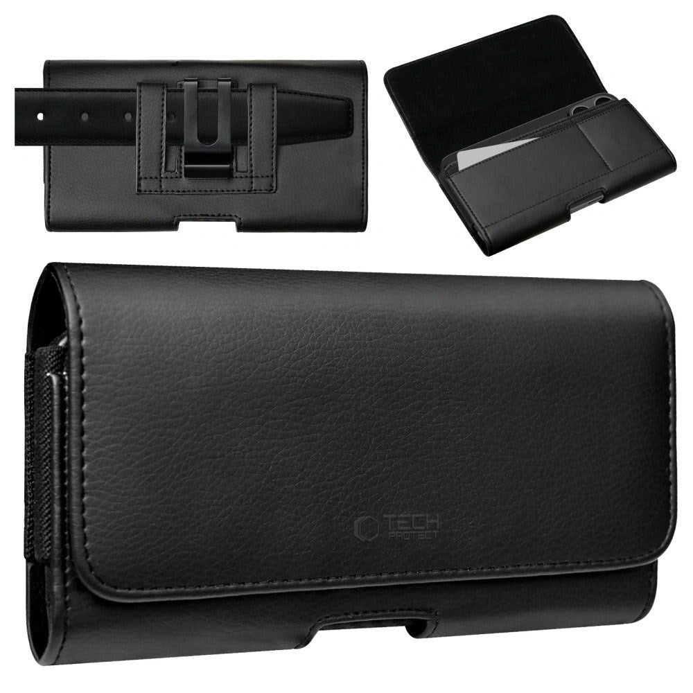 Tech-Protect Universal Kunstskinn Mobil Etui - Mål (17.5 x 9 x 2.8 cm) - Svart