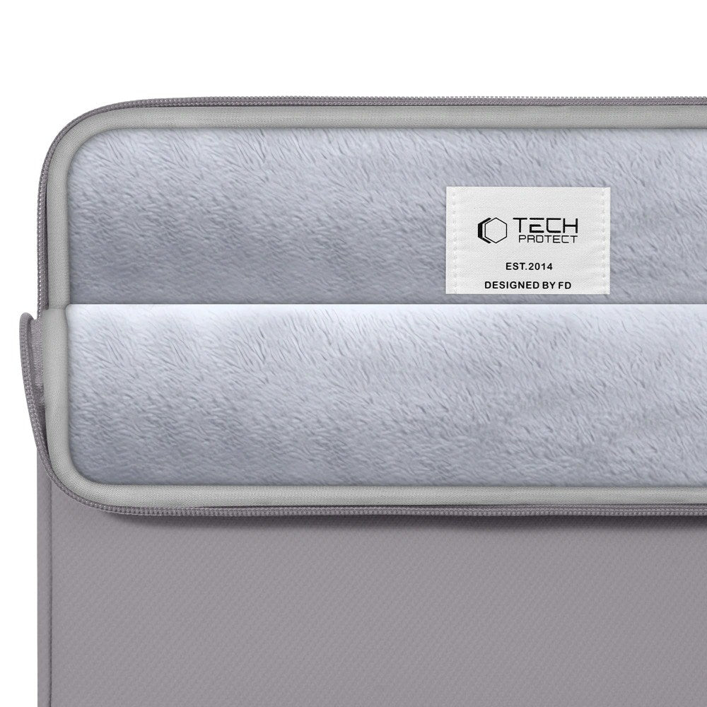 Tech-Protect MacBook / Laptop 15-16" Sleeve med Fôret Innside & Lomme - Grå