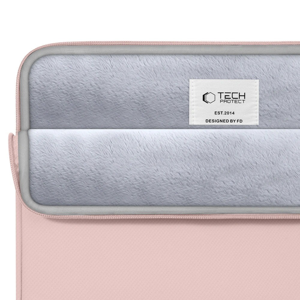 Tech-Protect MacBook / Laptop 15-16" Sleeve med Fôret Innside & Lomme - Rosa
