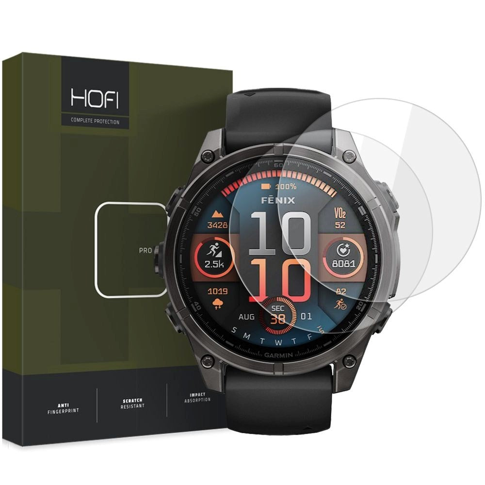 Garmin Fenix 8 / 8 Pro (47 mm) Hofi Herdet Glass 2-pack - Skjermbeskytter - Gjennomsiktig