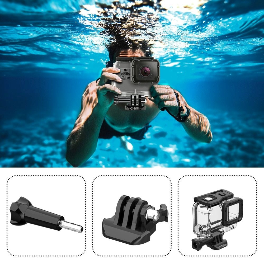 Tech-Protect GA200 Vanntett Deksel GoPro Hero 5 / 6 / 7 - Gjennomsiktig