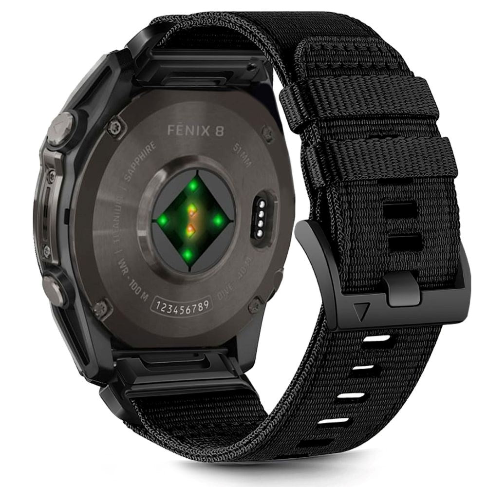 Universal Garmin 26mm QuickFit Classic Nylon Remm - Svart
