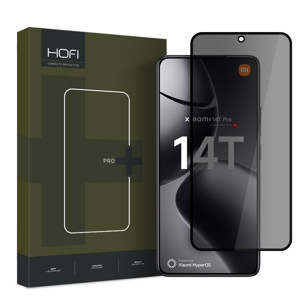 Xiaomi 14T / Xiaomi 14T Pro - HOFI Glass Pro+ Skjermbeskyttelse m. Privacy Funksjon - Case Friendly - Gjennomsiktig