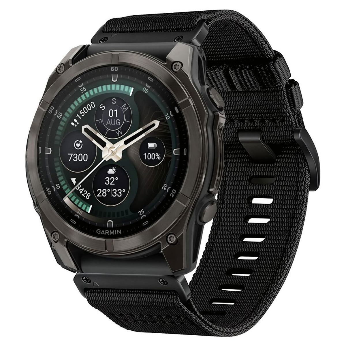 Universal Garmin 22mm QuickFit Tech-Protect Classic Nylon Reim - Svart