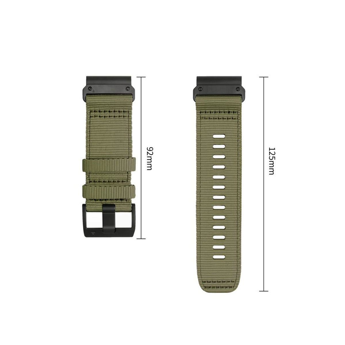 Universal Garmin 22mm QuickFit Tech-Protect Classic Nylon Reim - Grønn