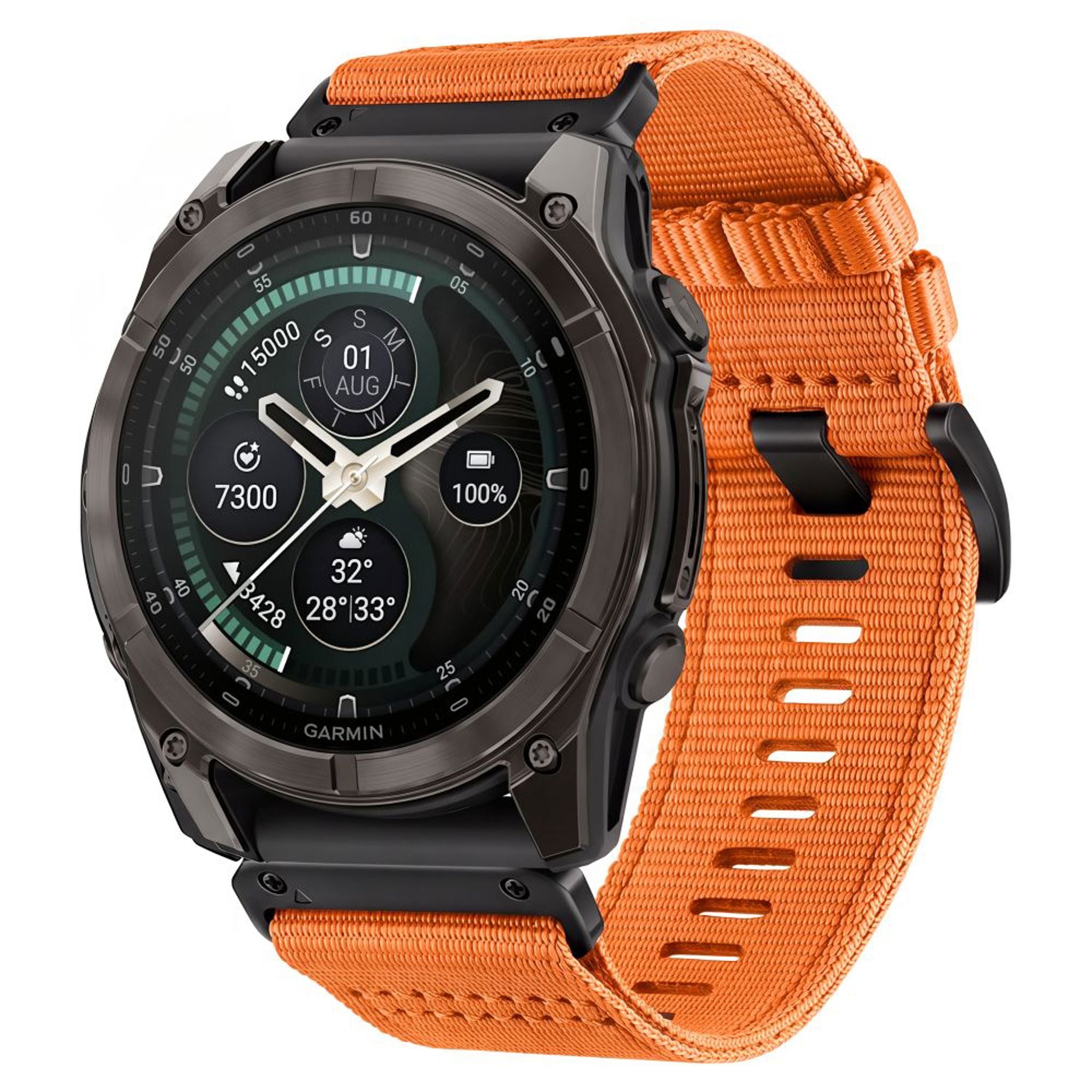Universal Garmin 22mm QuickFit Tech-Protect Classic Nylon Reim - Oransje
