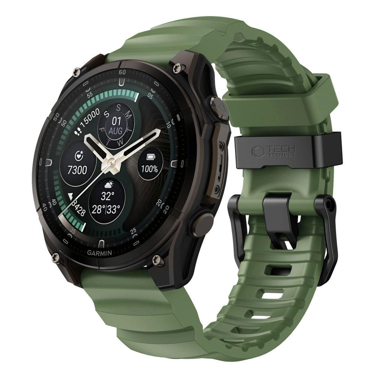 Universal Garmin 26mm QuickFit Tech-Protect Motion Klokkereim - Grønn