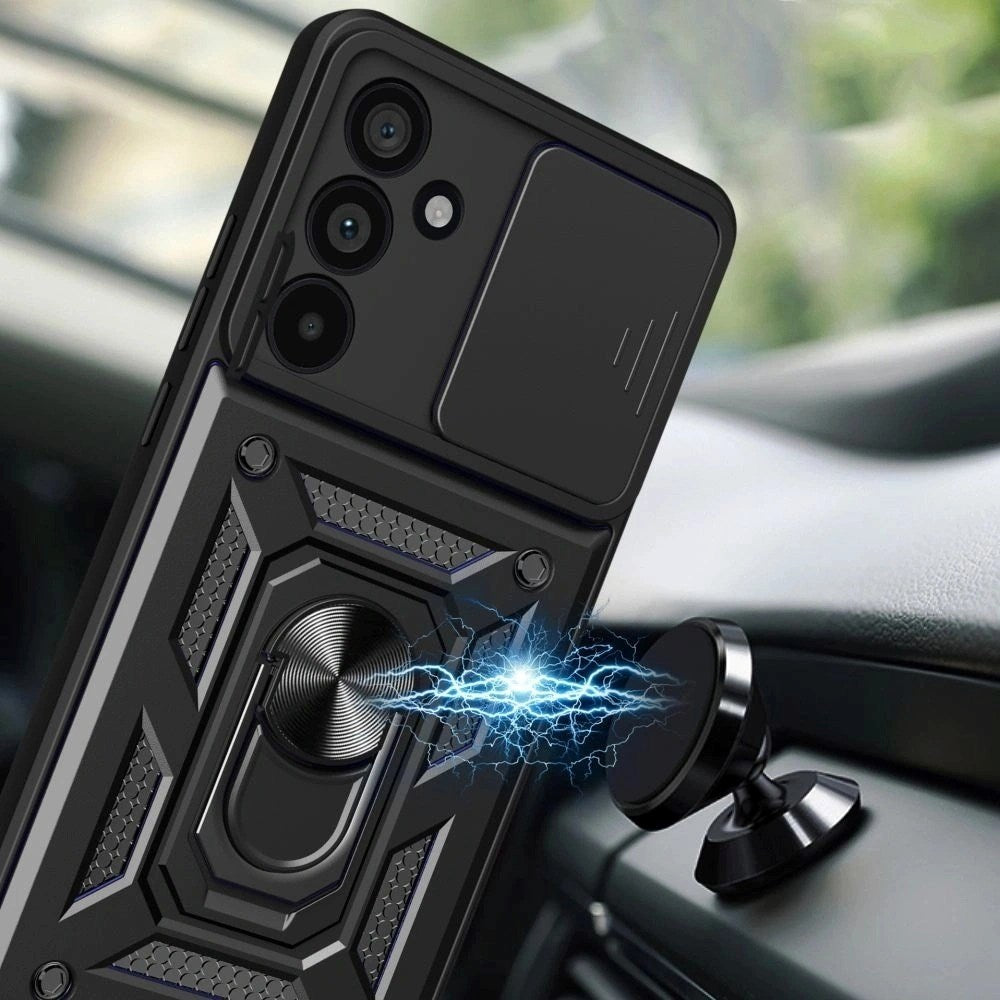 Samsung Galaxy A57 Tech-Protect Camshield Deksel med Magnetisk Ring & Stativfunksjon - Svart