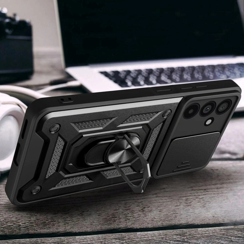 Samsung Galaxy A57 Tech-Protect Camshield Deksel med Magnetisk Ring & Stativfunksjon - Svart
