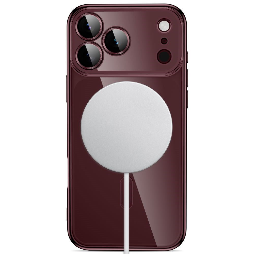 iPhone 18 Pro Max / 17 Pro Max Tech-Protect MagFlex Deksel - MagSafe Kompatibel - Burgundy / Gjennomsiktig