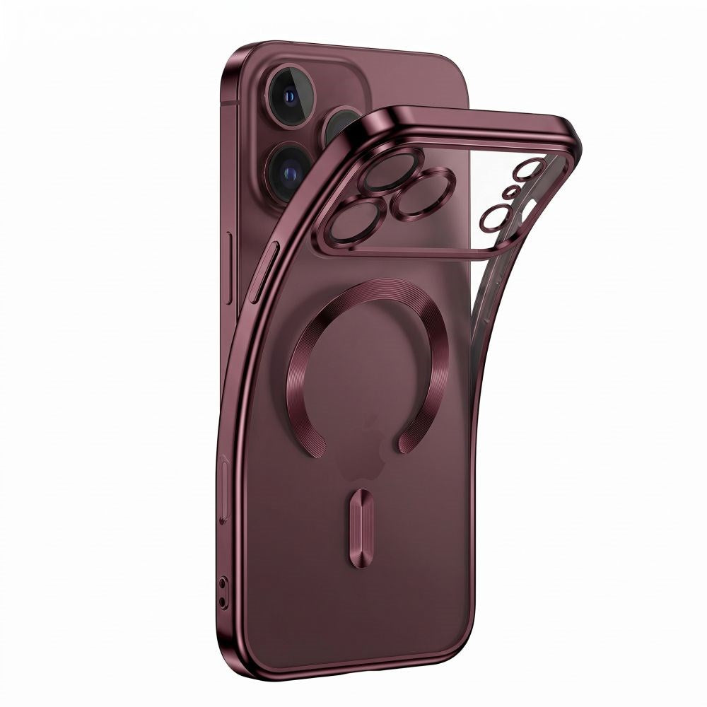 iPhone 18 Pro Max / 17 Pro Max Tech-Protect MagFlex Deksel - MagSafe Kompatibel - Burgundy / Gjennomsiktig