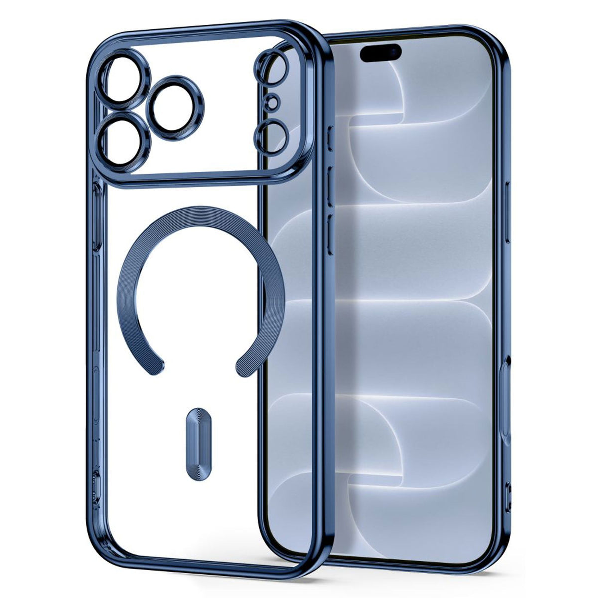 iPhone 18 Pro Max / 17 Pro Max Tech-Protect MagFlex Deksel - MagSafe Kompatibel - Blå / Gjennomsiktig