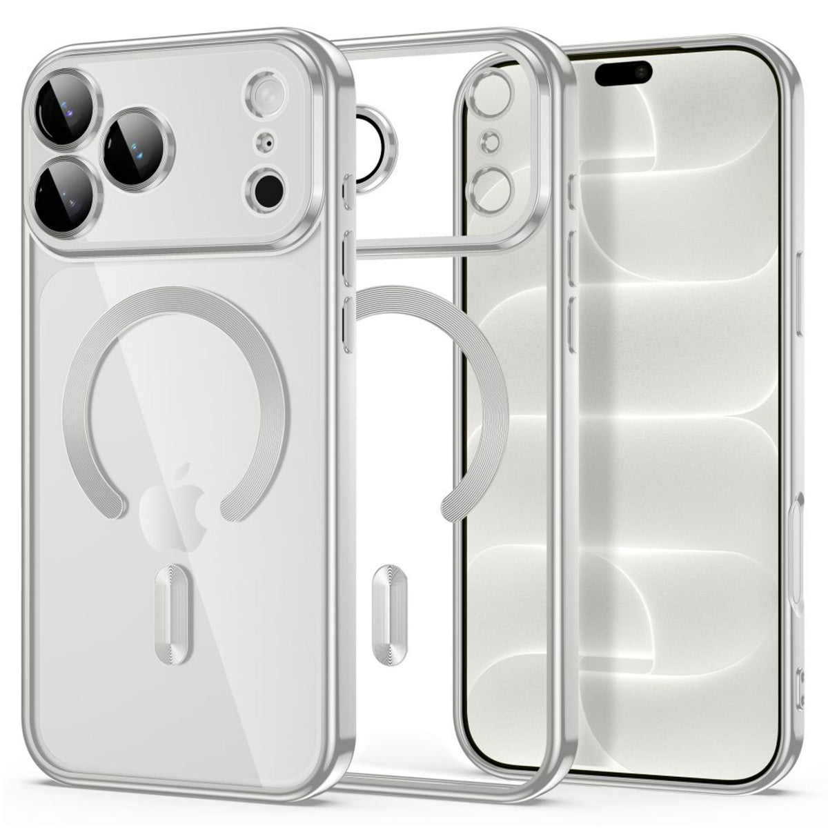 iPhone 18 Pro / 17 Pro Tech-Protect MagFlex Deksel - MagSafe Kompatibel - Sølv / Gjennomsiktig