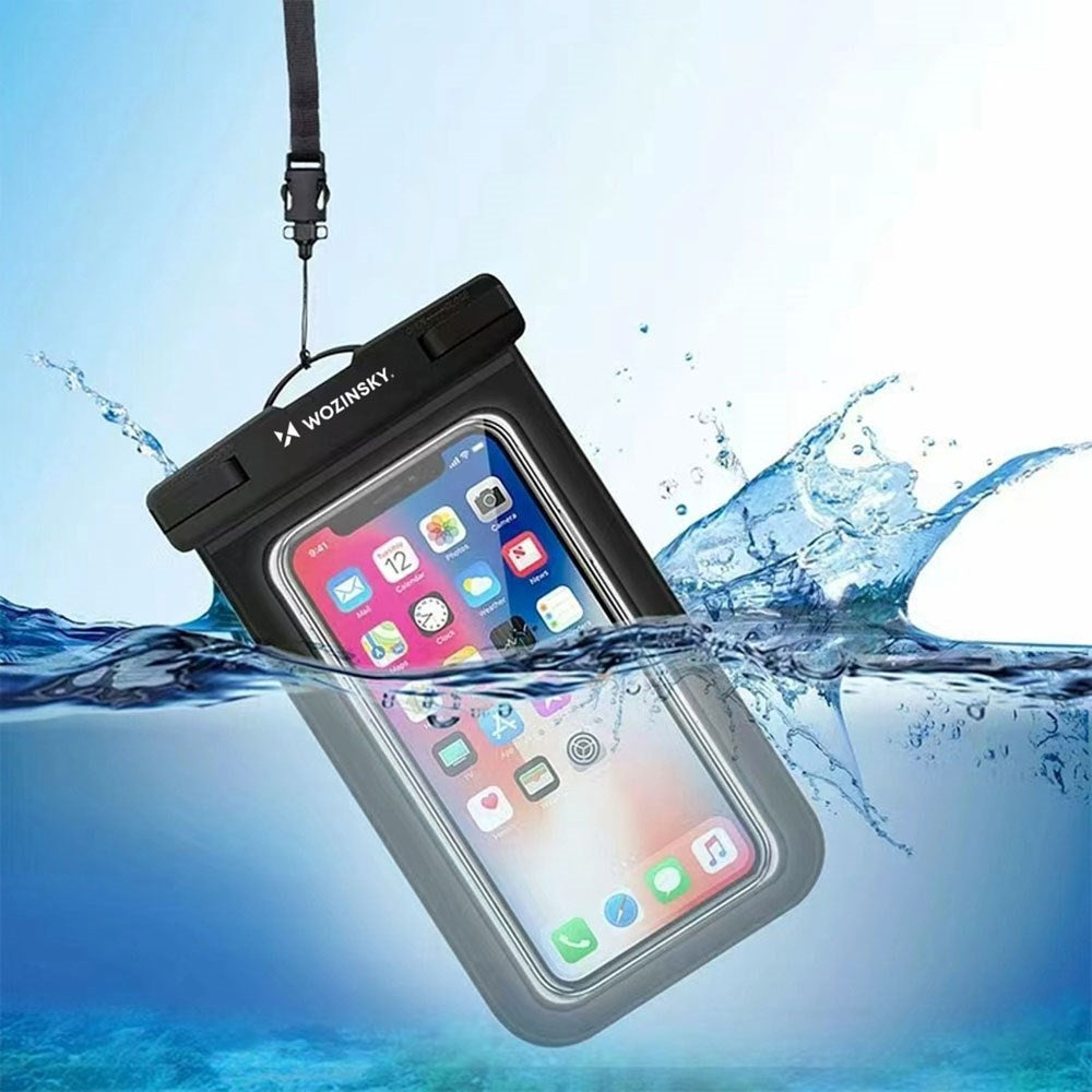 Wozinsky Universelt Vanntett Mobil Deksel m. Løpearmbånd - Svart