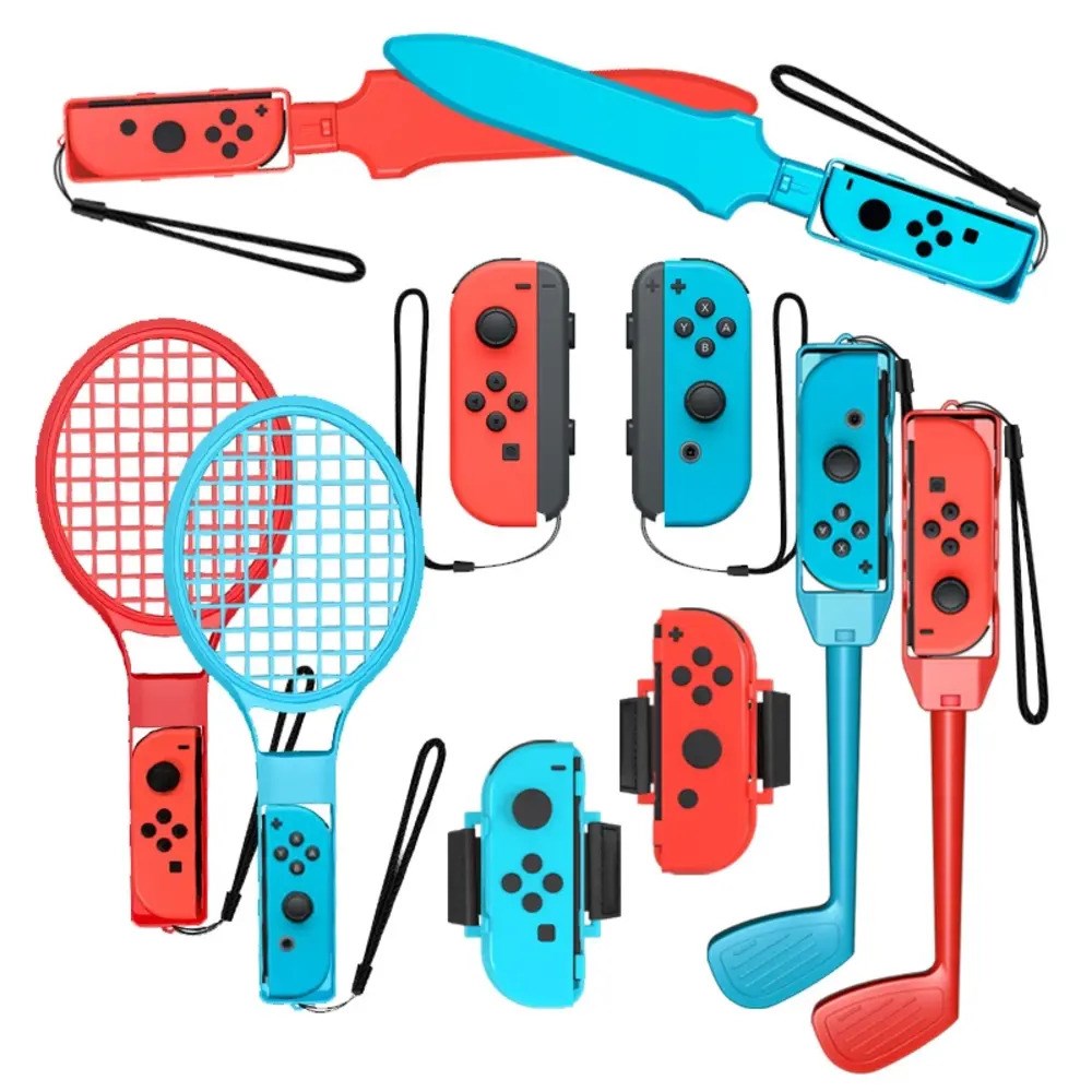 Nintendo Switch Hurtel Sportssett 10-i-1 - Familiepakke - Rød / Blå