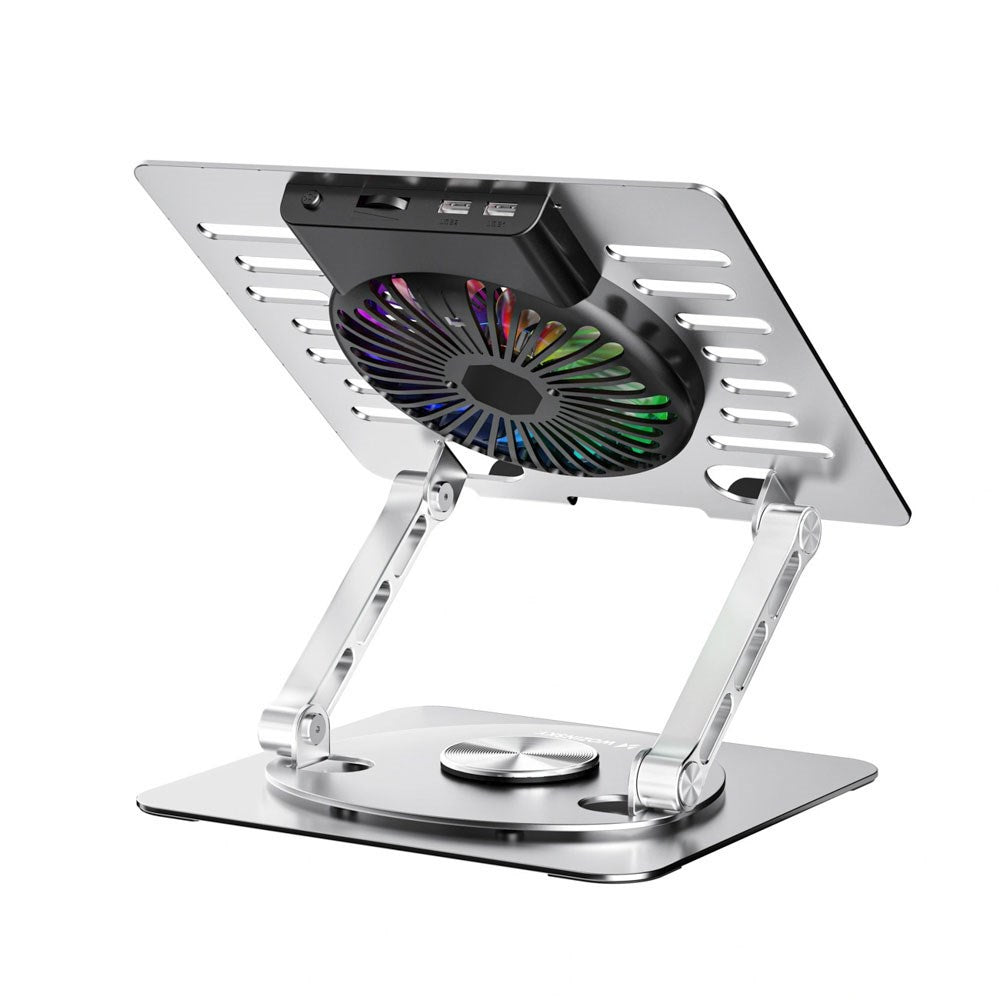 Wozinsky CoolBase Stativ for Bærbar PC / Nettbrett med RGB-Belysning & Kjøling – Grå
