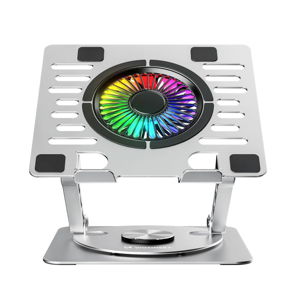 Wozinsky CoolBase Stativ for Bærbar PC / Nettbrett med RGB-Belysning & Kjøling – Grå
