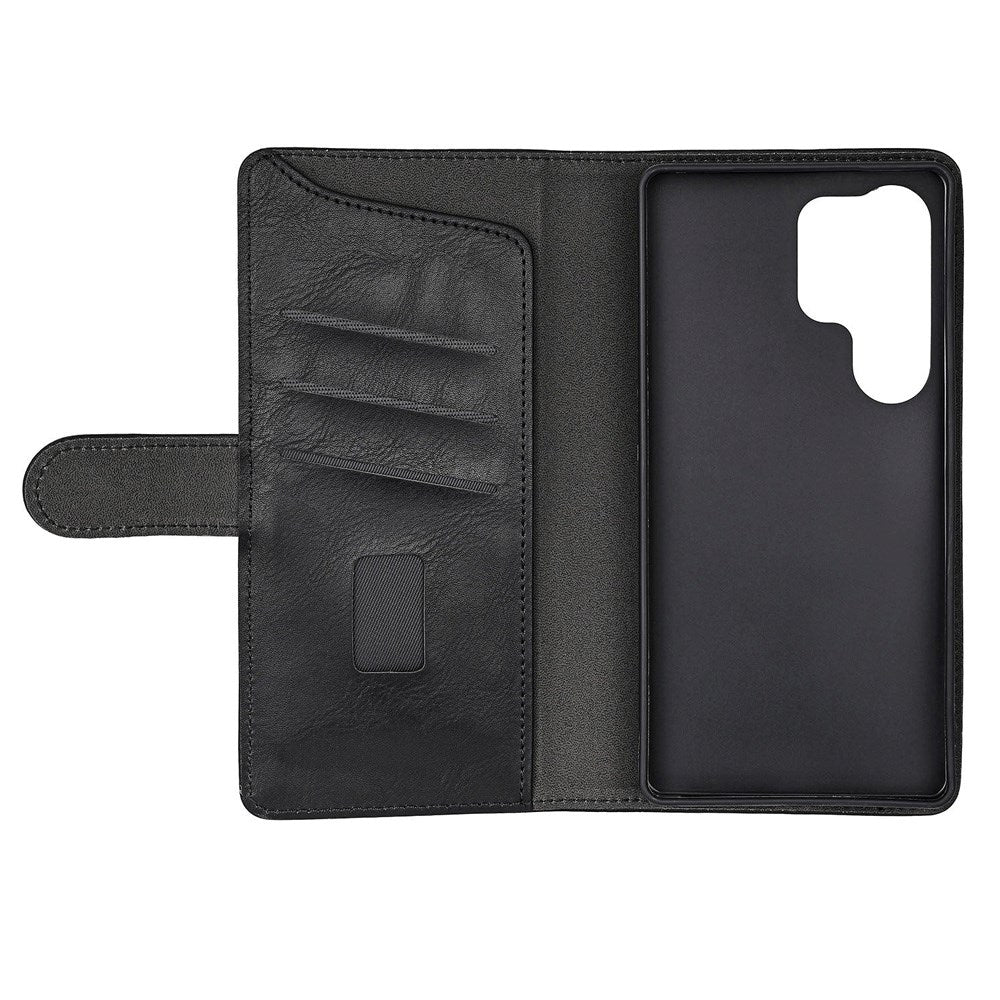 Samsung Galaxy S25 Ultra GEAR Classic Flip-deksel Kunst Skinn med Kortholder - Svart