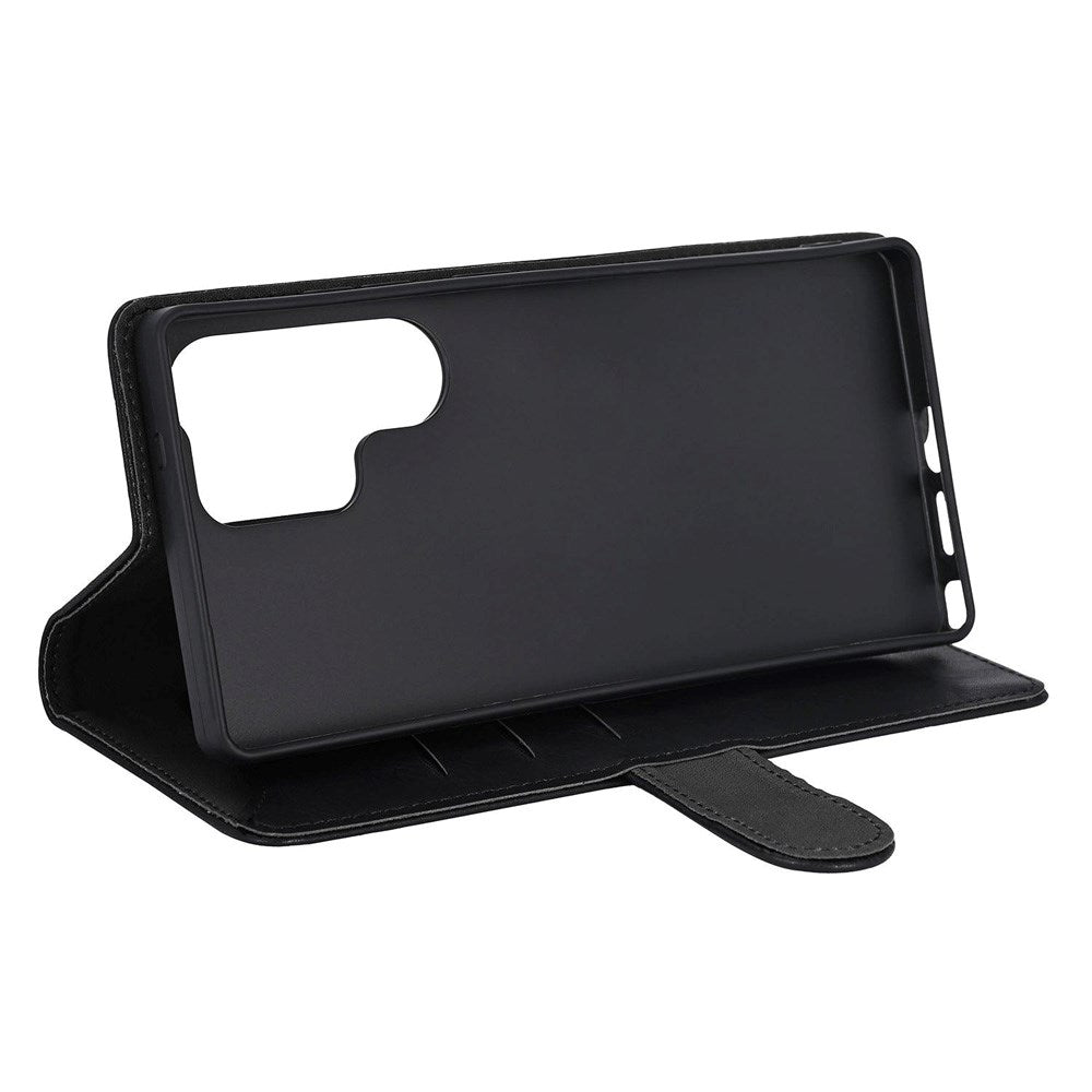 Samsung Galaxy S25 Ultra GEAR Classic Flip-deksel Kunst Skinn med Kortholder - Svart