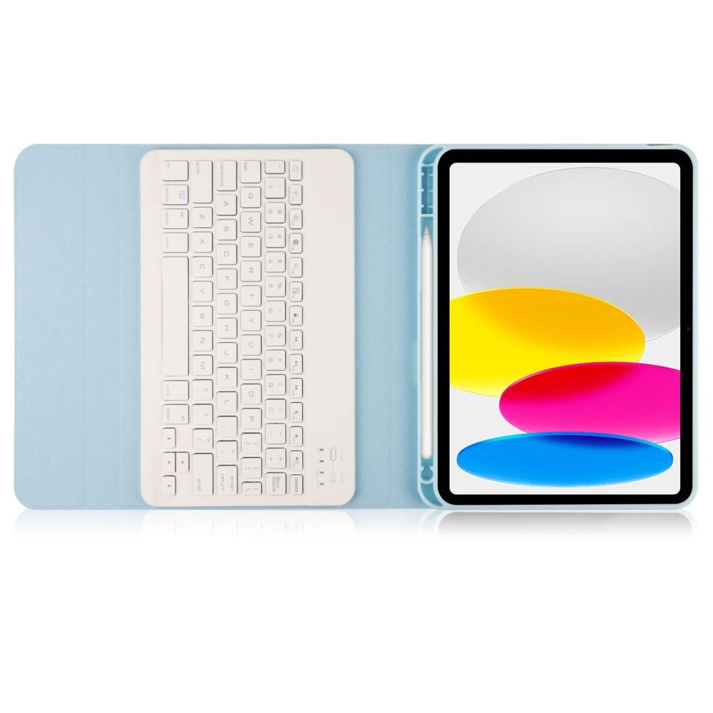 iPad 11" (2025) / iPad 10.9" (2024/2022) Tech-Protect Keyboard Deksel Med Pencil Holder - Engelsk Layout - Blå