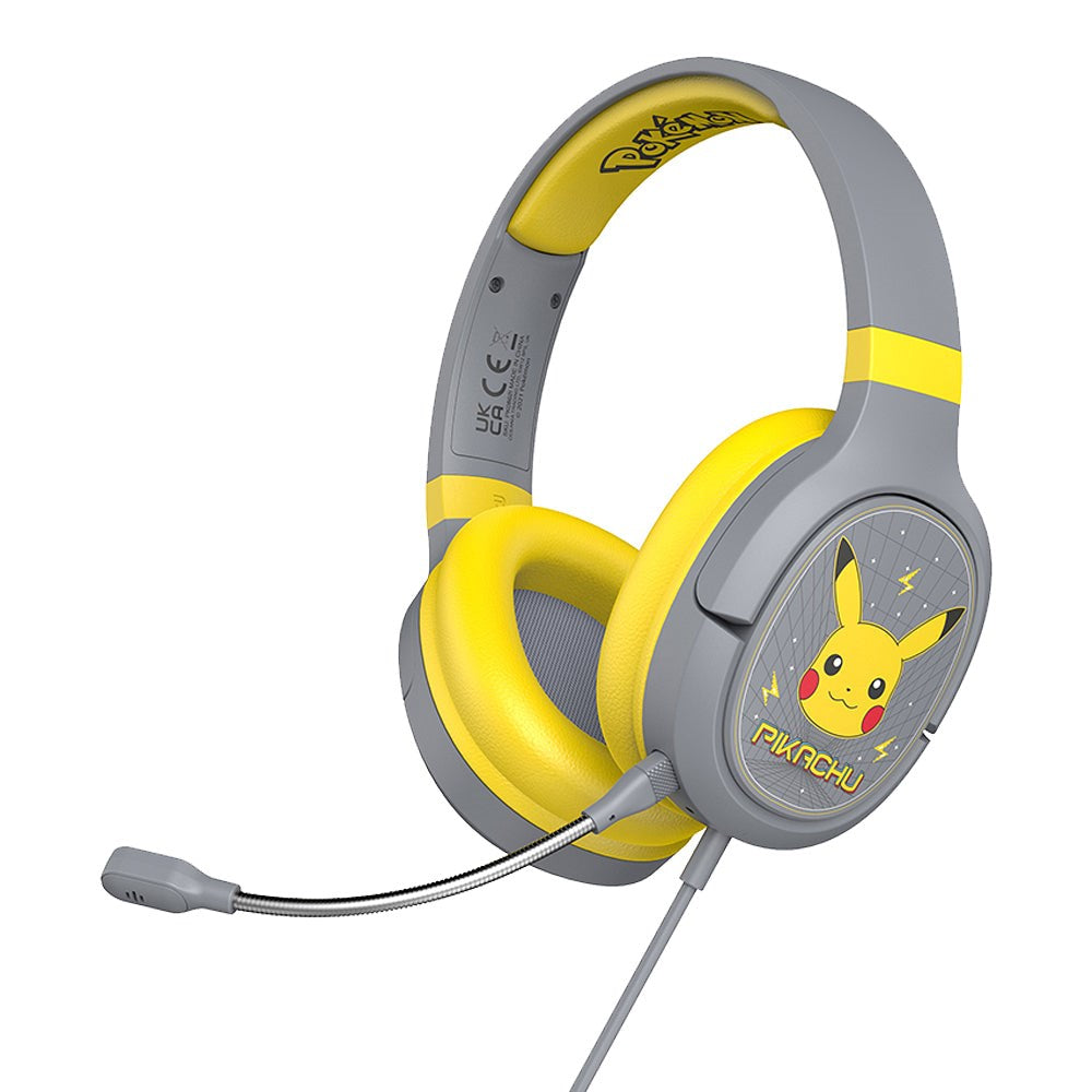 Over-Ear Gaming Headset Pro G1 Med Avtakbar Mikrofon - Pokémon Pikacu - Grå / Gul