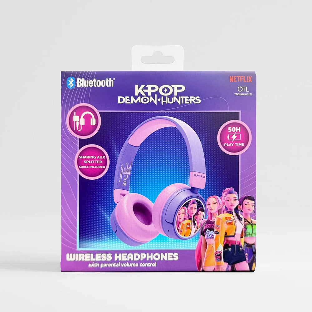 KPDH Trådløse Hodetelefoner for Barn – On-Ear – Huntrix / Lilla