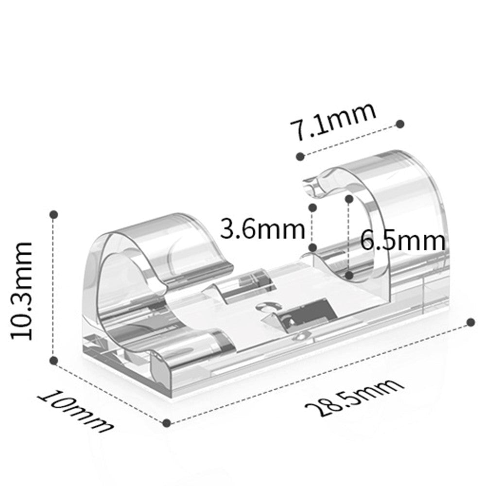 CableCreation Dobbeltklebende Kabelholder - Small - 50 stk - Gjennomsiktig