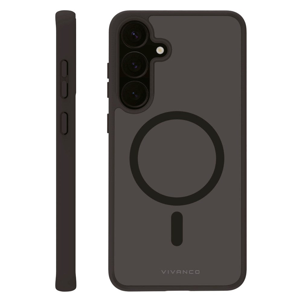 Vivanco Samsung Galaxy S25+ (Plus) Mag Pro Cover – Gjennomsiktig/Svart