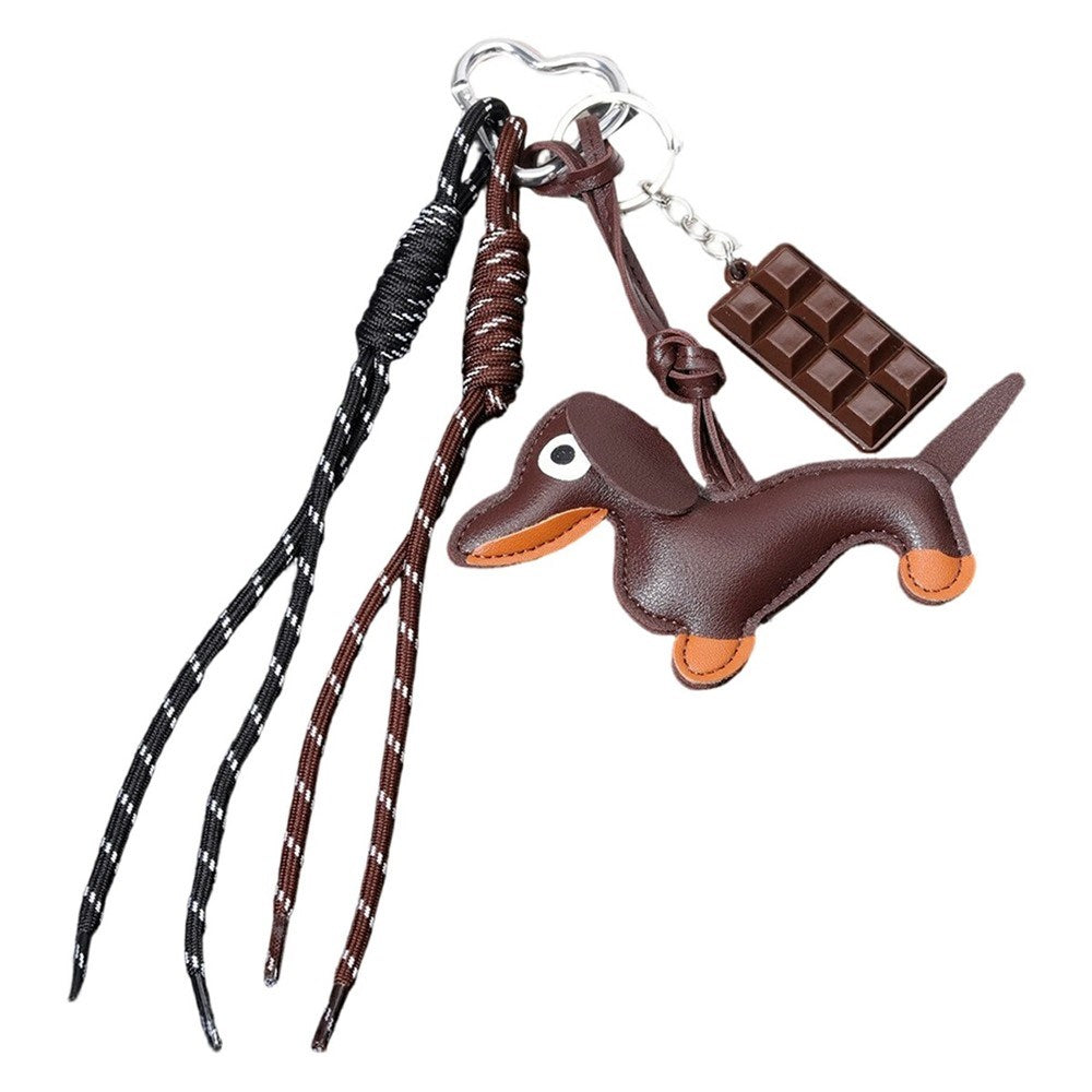 Veskeanheng med Dachshund / Sjokolade - Brun