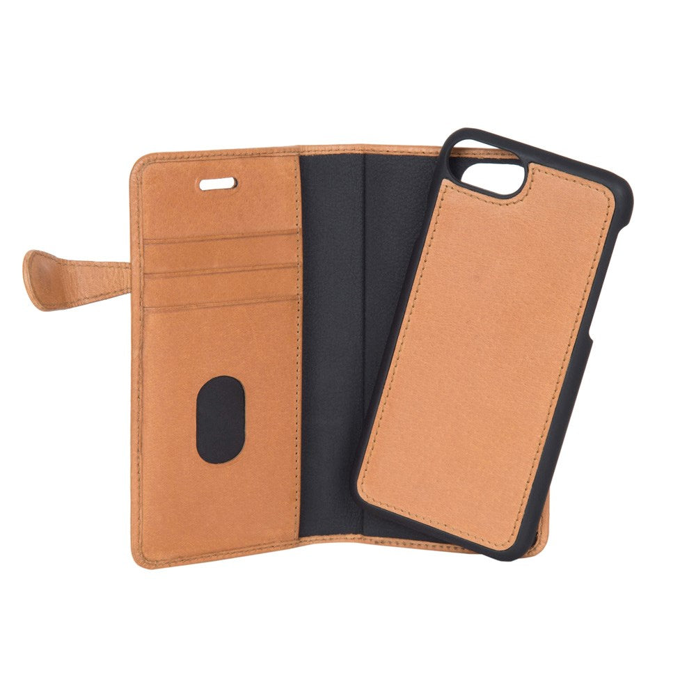 iPhone 6 / 6s Buffalo 2-i-1 Ekte Skinn Flip Deksel - Beige