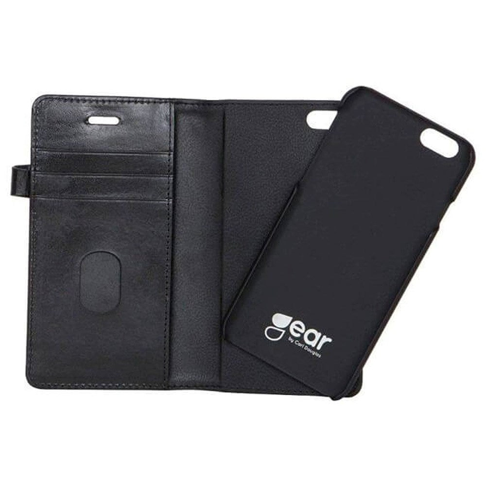 iPhone 6 Plus / 6s Plus Buffalo 2-i-1 Ekte Skinn Flip Deksel - Svart