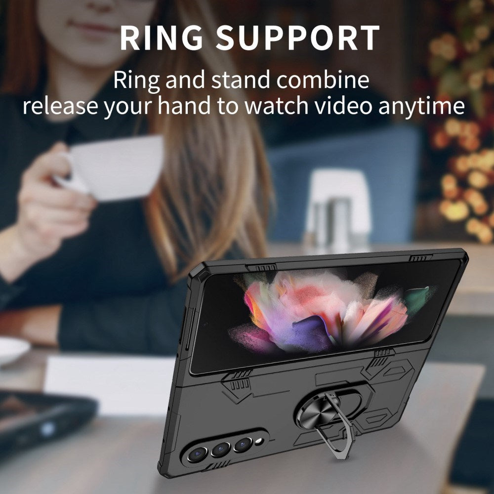 EIDERWOOD Samsung Galaxy Z Fold4 (5G) Håndverker Deksel med Kickstand - Svart