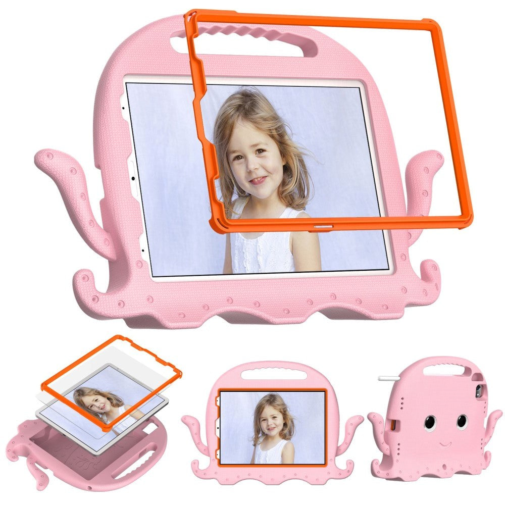 EIDERWOOD iPad Air 11" (2026-2024) / Pro 11" (2025-2018) Barnedeksel med Skulderstropp & Håndholder - Blekksprut - Baby Pink