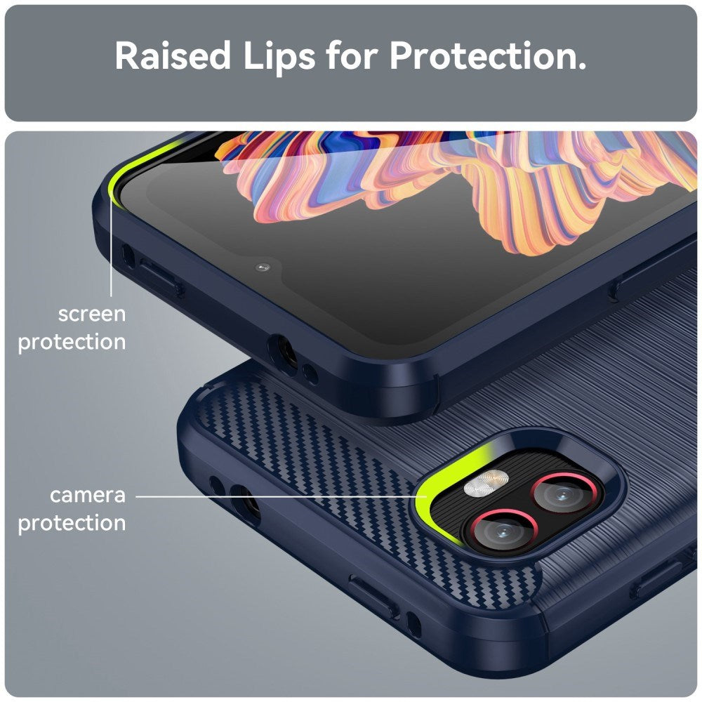 EIDERWOOD Samsung Galaxy Xcover 6 Pro Brushed Carbon Deksel - Blå