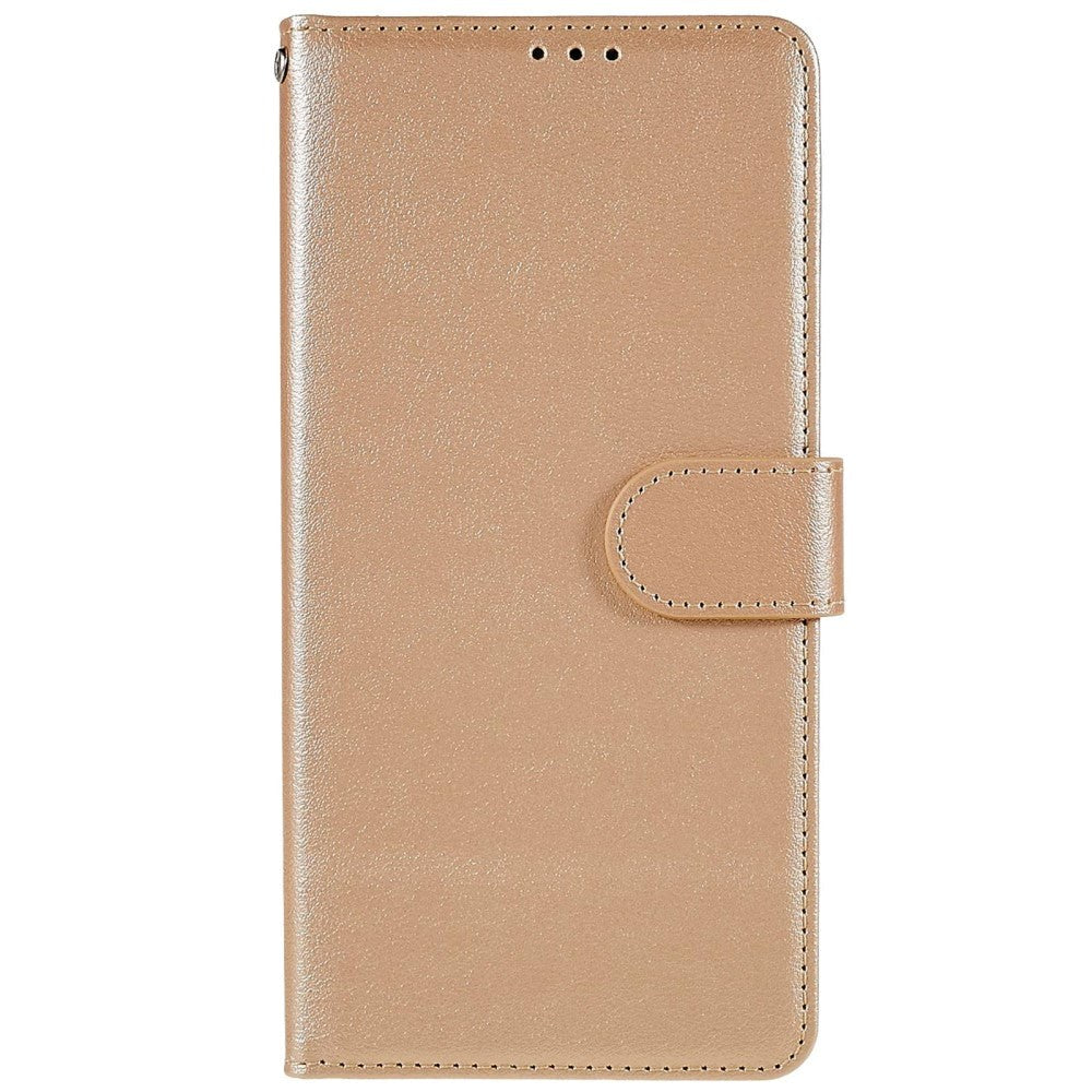 OPPO A76 / Realme 9i Skinndeksel med Lommebok og Stativfunksjon - Gull