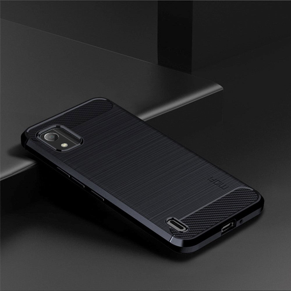 Nokia C2 2nd Edition Mofi Brushed Carbon Fiber Fleksibelt Plast Deksel - Blå