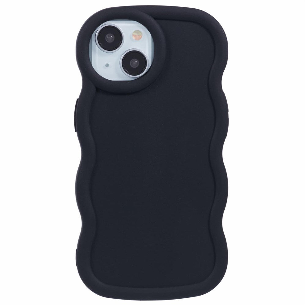 iPhone 15 EIDERWOOD Fleksibelt Plast Wavy Deksel - Svart