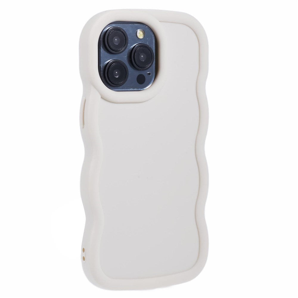 iPhone 15 Pro Max EIDERWOOD Fleksibelt Plast Wavy Deksel - Hvit