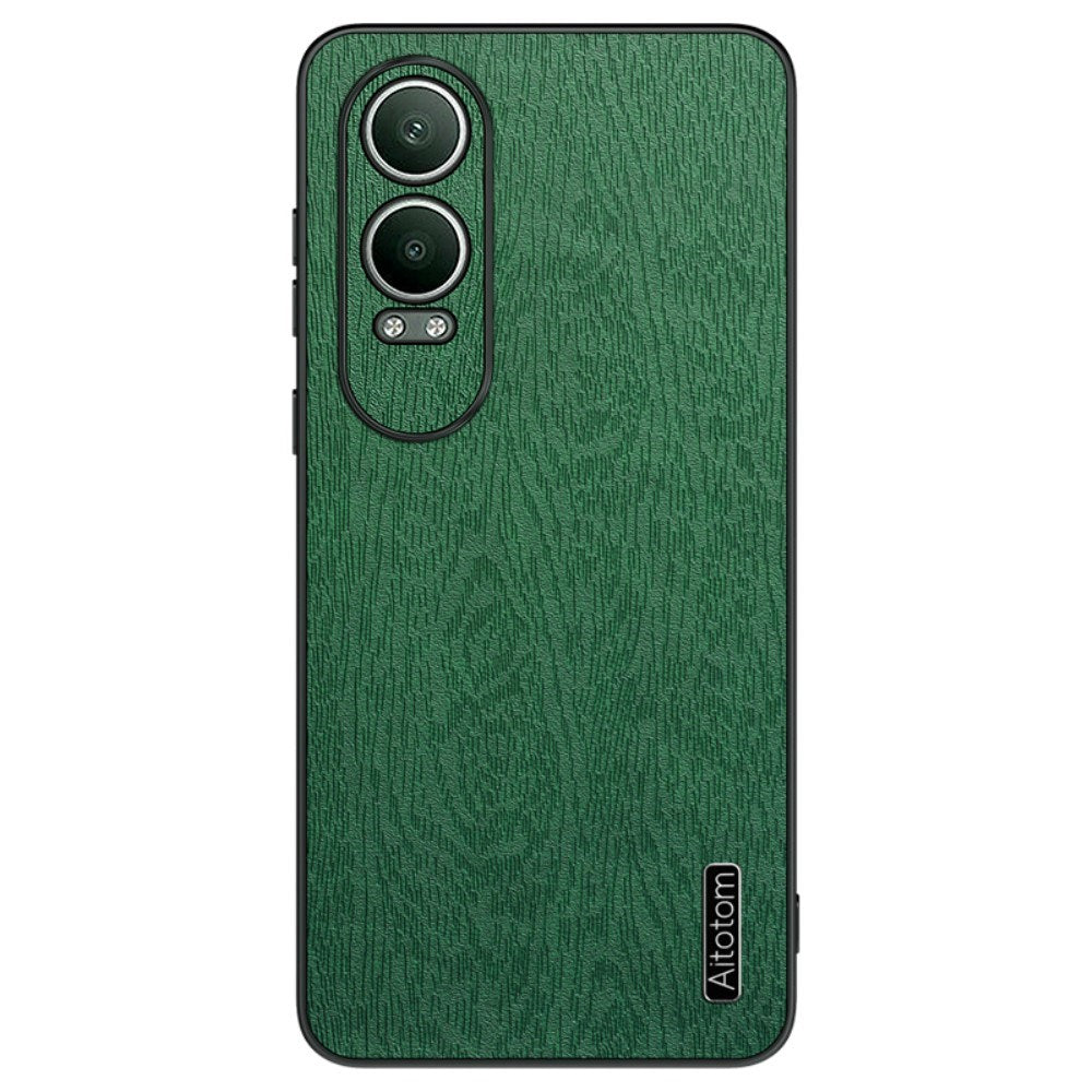 EIDERWOOD OnePlus Nord CE4 Lite (5G) Skinnkledd Plast Deksel - Tretekstur - Grønn