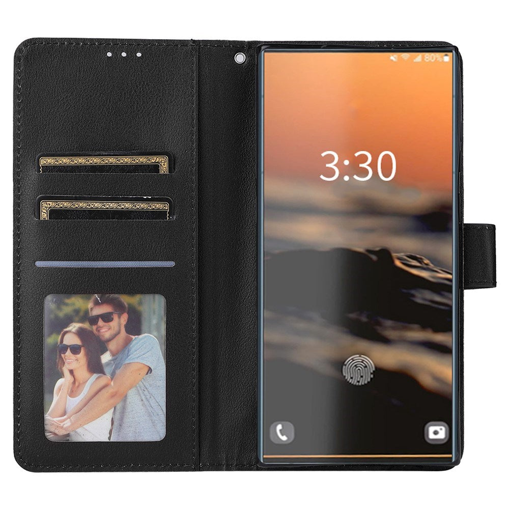 EIDERWOOD Samsung Galaxy S23 Ultra Blankt Kunstskinn Mobildeksel med Lommebok - Svart