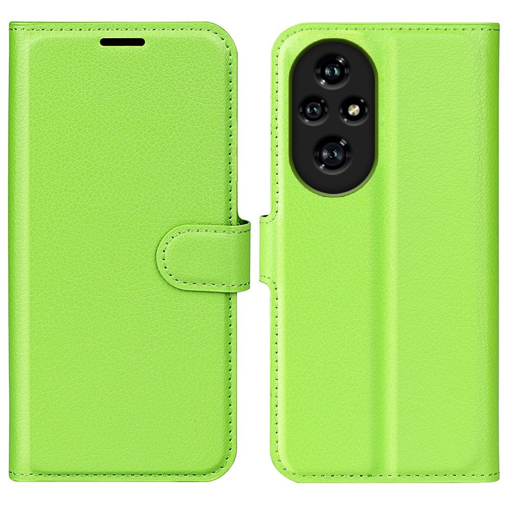 EIDERWOOD Honor 200 Pro (5G) Kunstskinn Flip Deksel m. Kortholder & Ståfunksjon - Grønn