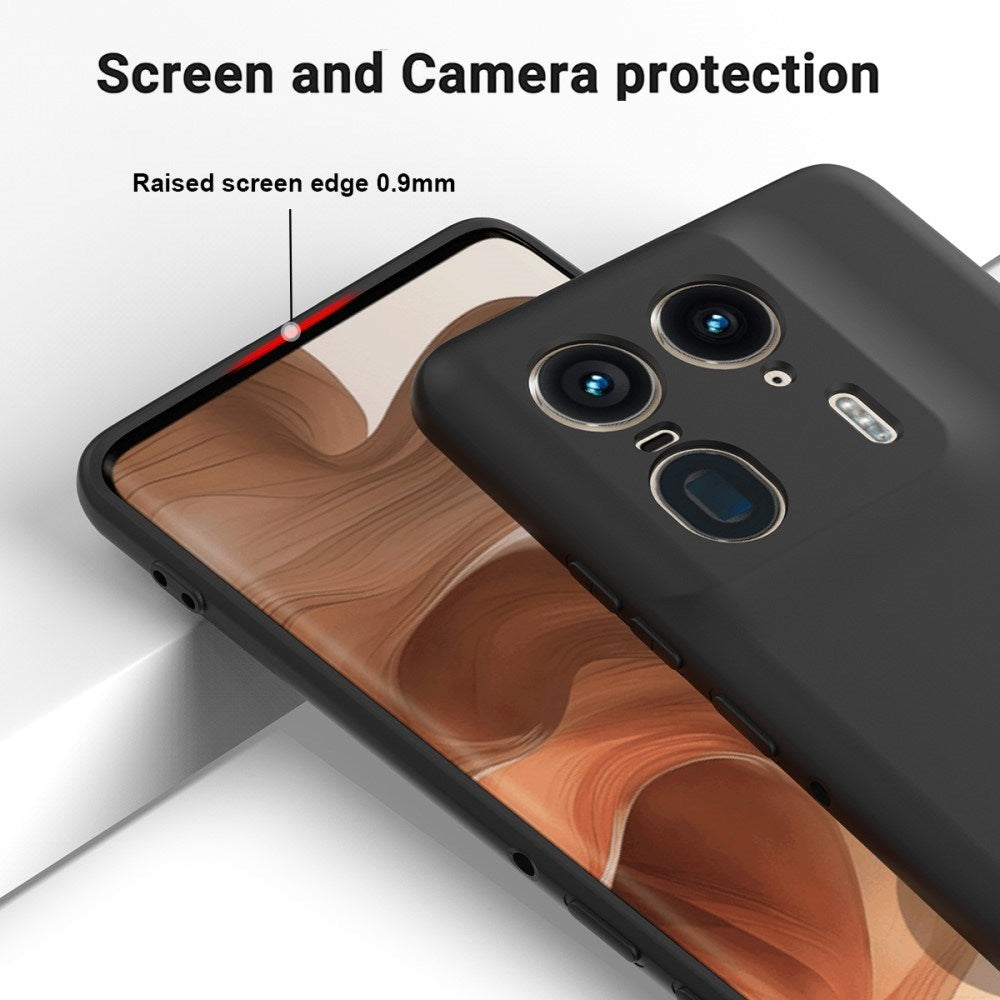 EIDERWOOD Motorola Edge 50 Ultra Liquid Silikon Deksel med Stropp - Svart