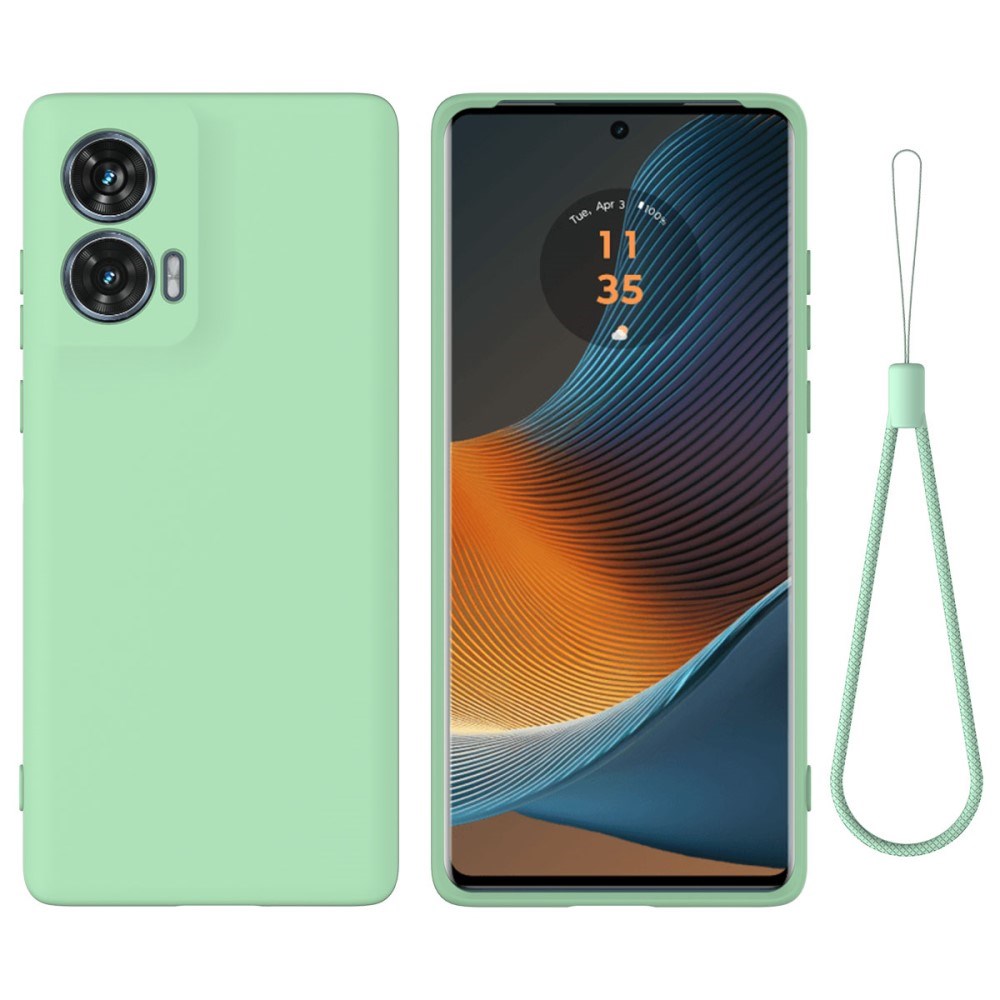 EIDERWOOD Motorola Edge 50 Fusion Liquid Silikon Deksel med Stropp - Grønn