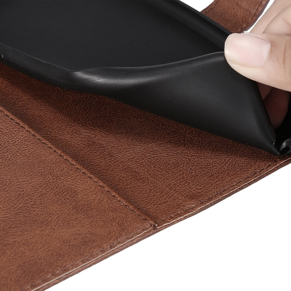 EIDERWOOD Xiaomi Redmi 13 Deksel i Kunstskinn med Lommebok og Stropp - Brun