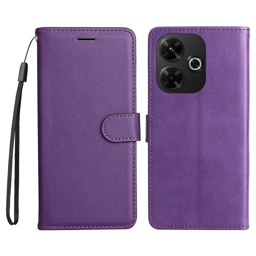 EIDERWOOD Xiaomi Redmi 13 Deksel i Kunstskinn med Lommebok og Stropp - Lilla