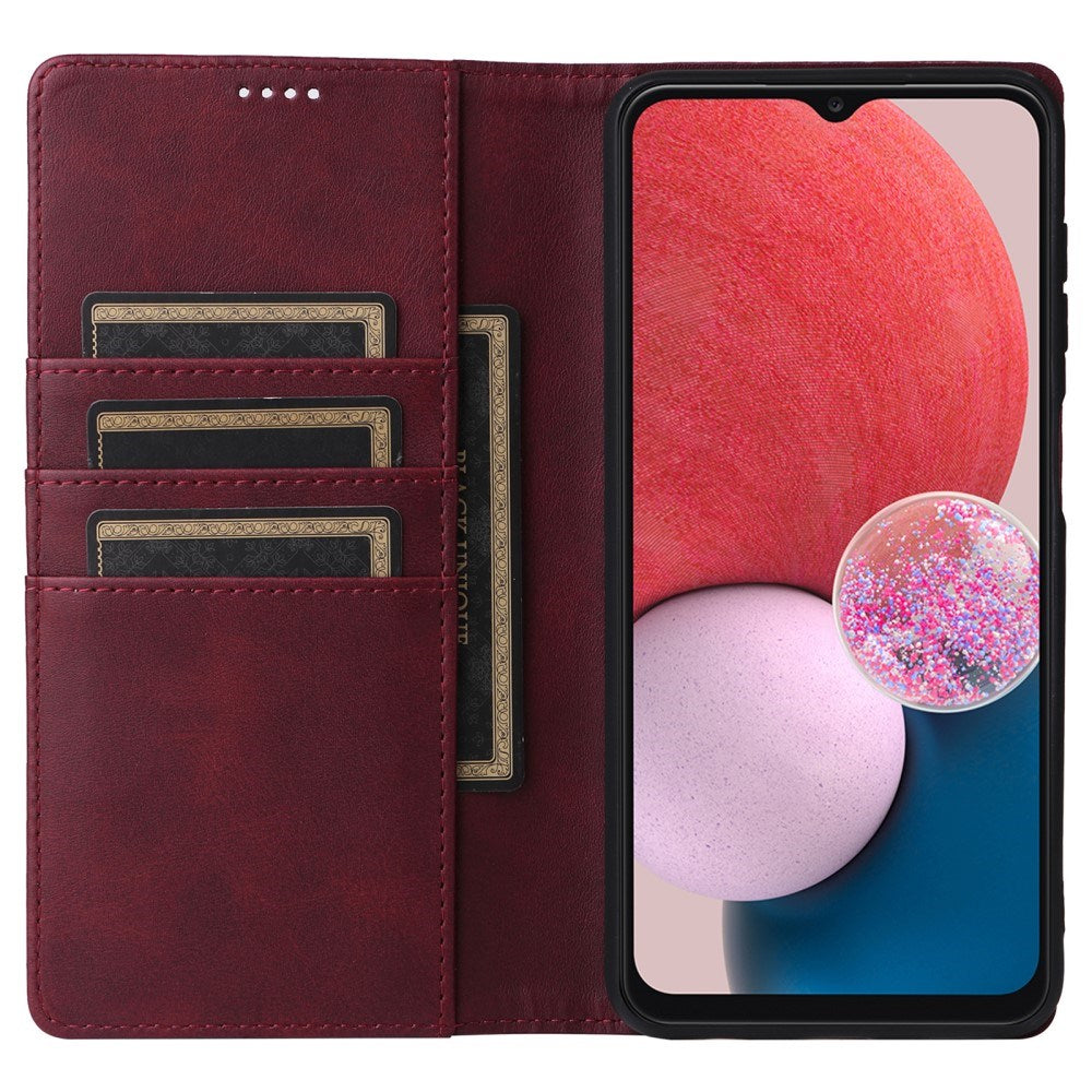 EIDERWOOD Samsung Galaxy A13 (4G/5G) / A04s / M13 Kunstskinn Flip Deksel m. Kortholder & Ståfunksjon - Rød