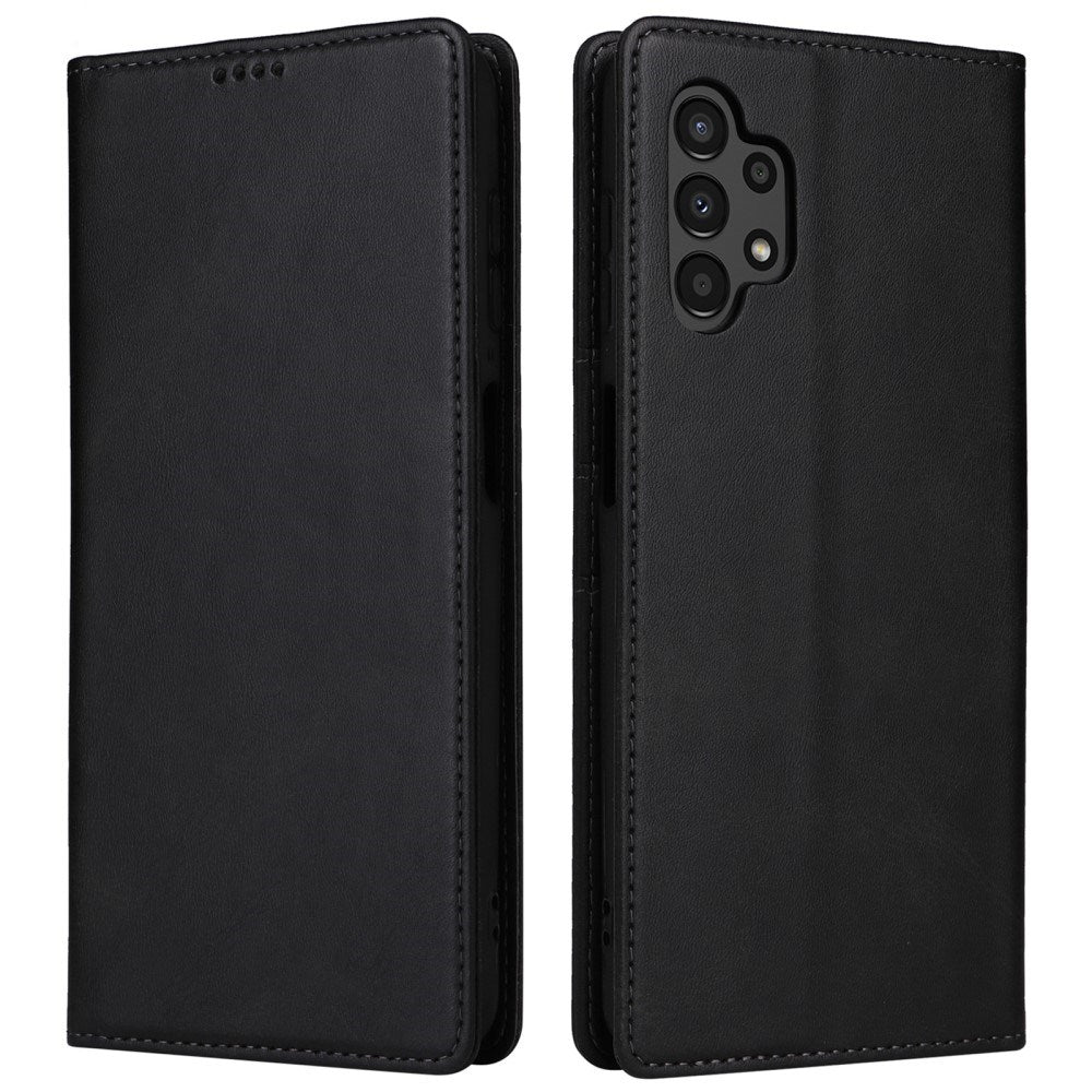 EIDERWOOD Samsung Galaxy A13 (4G/5G) / A04s / M13 Kunstskinn Flip Deksel m. Kortholder & Ståfunksjon - Svart