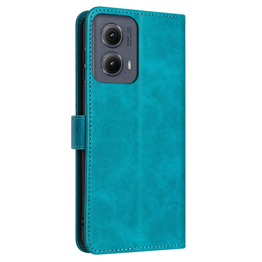 EIDERWOOD Motorola G85 (5G) Kunstskinn Deksel med stropp og lommebok - Turkisblå