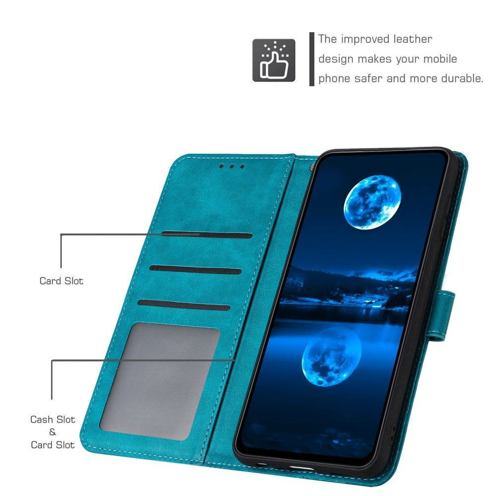 EIDERWOOD Motorola G85 (5G) Kunstskinn Deksel med stropp og lommebok - Turkisblå
